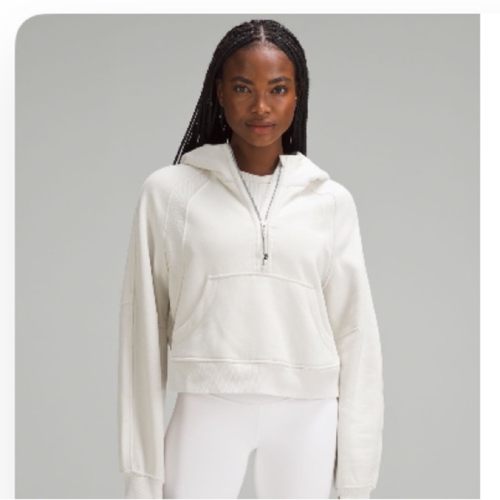 Lululemon White Opal Scuba Oversized Half Zip Hoodie